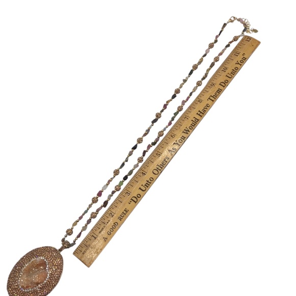 Handmade Druzy Gemstone Necklace – Sparkling Crystal Pendant, Boho Jewelry Gift - Picture 5 of 15